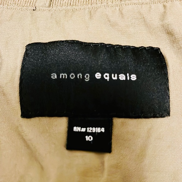 Among Equals Army Green Buttoned & Zipper Closure, Roll Up Sleeve Dress Size 10 - Picture 9 of 9